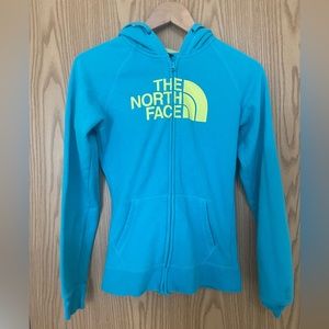 North _Face hoodie blue and green size XS